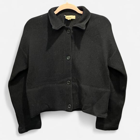 Vintage J.Crew Wool Blend Sweater Coat Medium Boxy Fit 90s Minimalist Chic - Picture 2 of 11